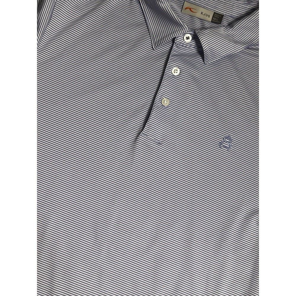 KJUS Golf‎ Polo Mens Large Blue Performance Golf Shirt Comfort Collared Shirt